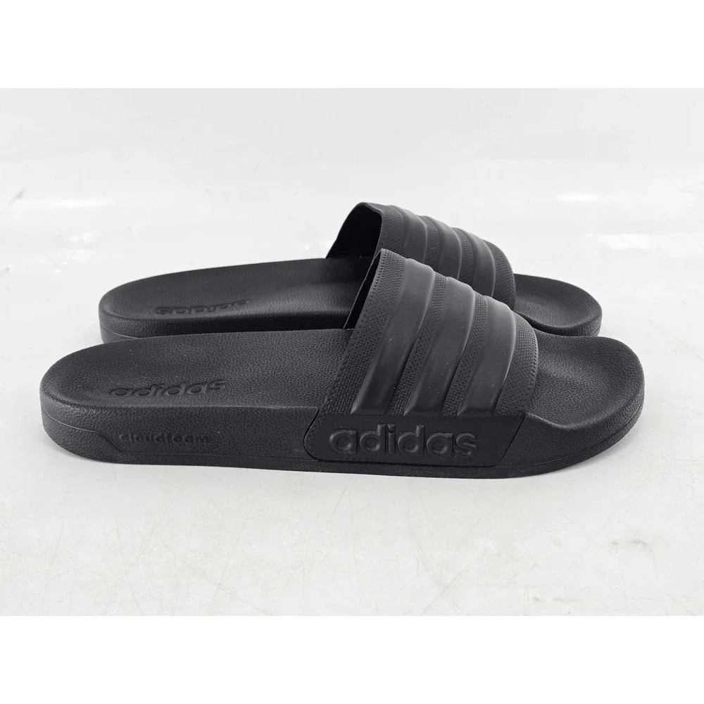 Adidas Adilette Shower Slides Mens 10 Black GZ3772 Sandals -Excellent